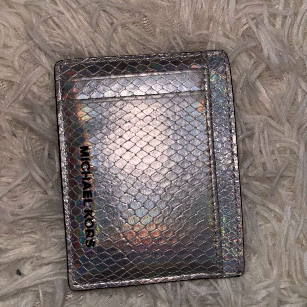 Michael Kors Iridescent Silver Card Holder